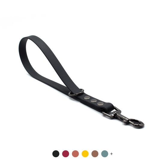 Traffic leash with gray metal carabiner